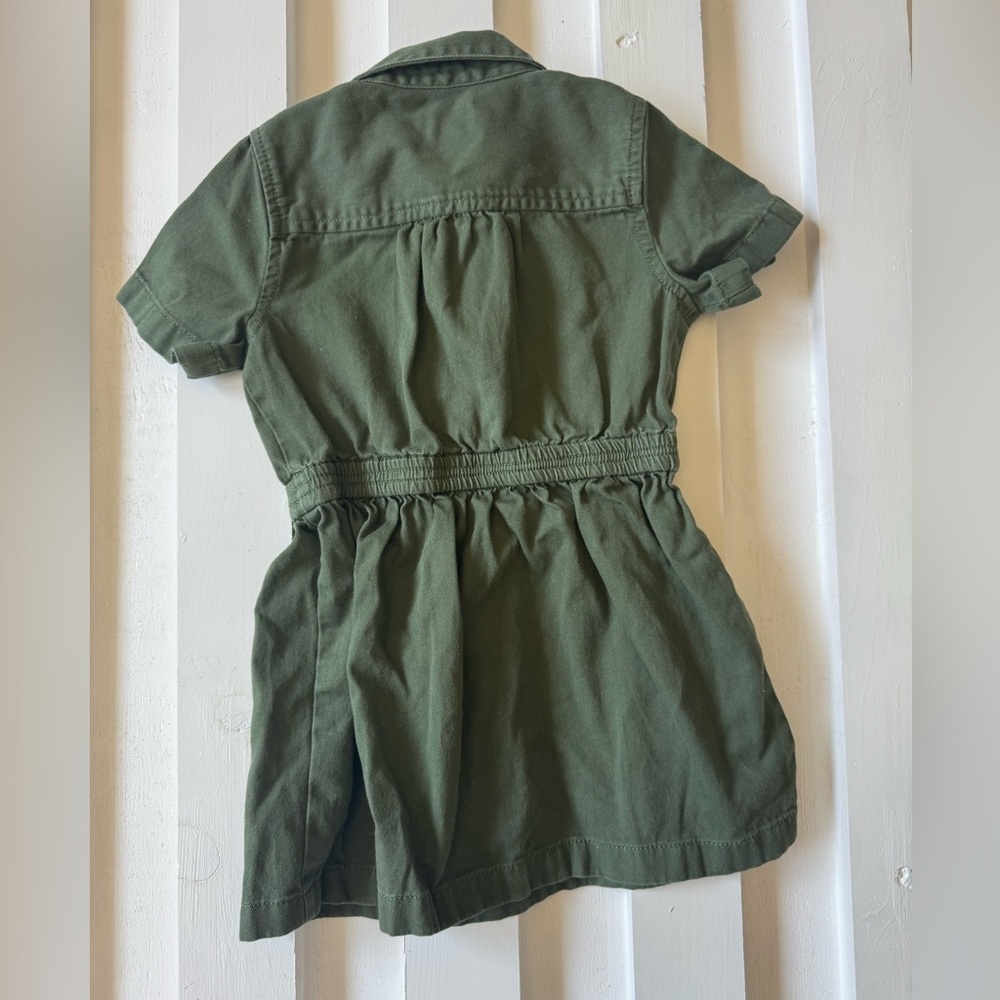 Crewcuts Olive Green Collared Shirt dress - Picture 2 of 3